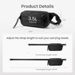 tomtoc 3.5L Sling Bag with RFID Blocking, Crossbody Bag Chest Shoulder Pack for Men and Women, Water-resistant Lightweight Casual Waist Fanny Pack for Travel/Daily Use - Image 9