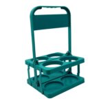 Water Bottle Carrier Folding 4 Bottles Capacity Portable Basket Green - Image 3