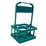 Water Bottle Carrier Folding 4 Bottles Capacity Portable Basket Green - Image 4