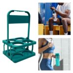 Water Bottle Carrier Folding 4 Bottles Capacity Portable Basket Green - Image 7