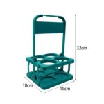 Water Bottle Carrier Folding 4 Bottles Capacity Portable Basket Green - Image 9