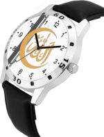 KIARVI GALLERY Men’s Analog Casual Wrist Watch – Classic Stylish Design for Office & Casual Wear Design No WHT AVIO Islamic_BLK LTHR - Image 3