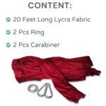 Streetup India® Lycra Fabric Aerial Swing/Yoga Hamock With 20 Feet Long Fabric With Carabiner and Ring (Maroon) - Image 5