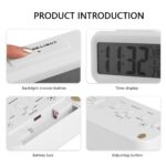 Lamisola Digital Alarm Clock for Heavy Sleepers, Digital Clock Table Clock for Study Table, Students, Office | Alarm Clock for Bedroom with Loud Sound, Automatic Sensor,Date & Temperature (White) - Image 4