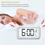 Lamisola Digital Alarm Clock for Heavy Sleepers, Digital Clock Table Clock for Study Table, Students, Office | Alarm Clock for Bedroom with Loud Sound, Automatic Sensor,Date & Temperature (White) - Image 6