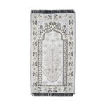 Luxurious & Elegant Chenille Janamaz Muslim Prayer Mat 27X50 inches | Janamaz/PrayerMat/Meditation Mat/Islamic Mat/Mat for Namaz/PrayerMat & Rug | Rectangle (White) - Image 3