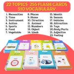 ZEENKIND English Arabic Flash Cards for Toddlers 3+ YO, 255 Flashcards 510 Sight Words Talking Flashcards to Learn Arabic for Kids, Rechargeable Pocket Speech Therapy Learning Card Bilingual Toys - Image 5
