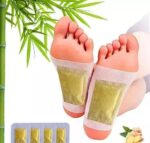 Organic Health Gold Ginger Detox Foot Pads – 20 Pcs | Body Cleansing, Stress Relief, Improves Blood Circulation | Natural Herbal Bamboo Foot Patch for Men & Women - Image 3