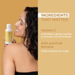 Ashba Botanics Clarifying Shampoo for Women & Men with Curly & Wavy Hair | Hard Water Expert To Deeply Cleanse, Remove Buildup & Exfoliate Scalp | with Vitamin C & Natural AHAs | Sulphate Free 100 ml - Image 4