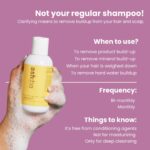 Ashba Botanics Clarifying Shampoo for Women & Men with Curly & Wavy Hair | Hard Water Expert To Deeply Cleanse, Remove Buildup & Exfoliate Scalp | with Vitamin C & Natural AHAs | Sulphate Free 100 ml - Image 8