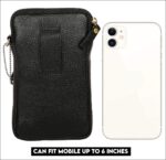 CHIMERA Original Leather Mobile Cross Body Sling Bag | Waist Pouch | Up to 6 Inches Mobile Phone for Men & Women (Black) - Image 5