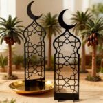 Curious Button 2 Pcs Wooden MDF Table Decor for Ramadan & Eid | Islamic Desktop Ornaments | Table Centerpiece for Home, Office & Gifts | Ramadan Decoration item 11.8 x 3.5 Inch - Image 4