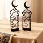 Curious Button 2 Pcs Wooden MDF Table Decor for Ramadan & Eid | Islamic Desktop Ornaments | Table Centerpiece for Home, Office & Gifts | Ramadan Decoration item 11.8 x 3.5 Inch - Image 5
