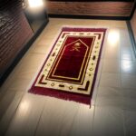 Weavers Villa Prayer Mat/Aasan/Meditation Mat - Velvet Mat for Pooja, Meditation, Namaz - Maroon 70cm X 110cm - Perfect Aasan for Puja/Prayer - Floor Mat for Sitting, Multipurpose Rug - Image 4