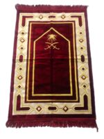 Weavers Villa Prayer Mat/Aasan/Meditation Mat - Velvet Mat for Pooja, Meditation, Namaz - Maroon 70cm X 110cm - Perfect Aasan for Puja/Prayer - Floor Mat for Sitting, Multipurpose Rug - Image 6