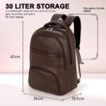 Premium Vegan Leather Backpack with Anti-Theft Pocket, Breathable Air-Mesh, 30L Storage Volume, Professional and Casual Use - Image 8