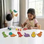 ImagiVibe Paint Your Own Dino Fridge Magnets Kit for Kids | 6 MDF Dinosaur Cutouts DIY Painting Activity with Colours & Brush | Creative Screen-Free Art & Craft Kit | Made in India (Dinosaurs) - Image 7
