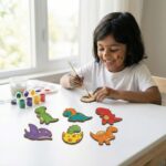 ImagiVibe Paint Your Own Dino Fridge Magnets Kit for Kids | 6 MDF Dinosaur Cutouts DIY Painting Activity with Colours & Brush | Creative Screen-Free Art & Craft Kit | Made in India (Dinosaurs) - Image 8