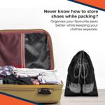 Set of 6 Shoe Bag for Travel & Storage, Shoe Cover for Travelling, Shoe Organizer for Women & Men, Shoe Pouches with Clear Window, Shoe Bags with Drawstring Closure (Black - Pack of 6) - Image 9