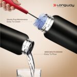 LONGWAY Rush 1 LTR Stainless Steel Water Bottle | Leak-Proof & Rust-Free Design | Perfect for School, Office, Home, Gym, Travel & Ideal for Men, Women & Kids (1000 ml, Black) - Image 7