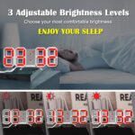 Digital LED Clock, Rectangular, 3D Display, Wall Mountable and Table Clock for Bedroom and Living Room, Corded Electric(Works on Electricity Only) (RED) - Image 5