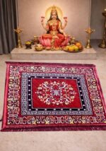 Velvet Pooja Aasan Mat – Soft Prayer Floor Cloth for Puja & Meditation – 24 x 24 Inch - Image 3