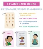 Carson Dellosa 216 Sign Language Flash Cards for Toddlers Ages 3+, 4 Pack of ASL Vocabulary and Sight Word Flash Cards with Signs - Image 4