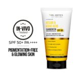 Dr. Sheth's Kesar & Kojic Acid Sunscreen | With 2% Kojic Acid | In-Vivo Tested | Pigmentation-Free, Glowing & Protected Skin | SPF 50+ PA++++ | Lightweight, Zero White Cast | For All Skin Types | 50 g - Image 3