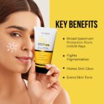Dr. Sheth's Kesar & Kojic Acid Sunscreen | With 2% Kojic Acid | In-Vivo Tested | Pigmentation-Free, Glowing & Protected Skin | SPF 50+ PA++++ | Lightweight, Zero White Cast | For All Skin Types | 50 g - Image 4