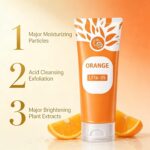 Orange Whitening Exfoliating Brightening Gel for Face and Body, with Vitamin C, Moisturising, Deep Cleansing, Brightening Scrub - Image 4