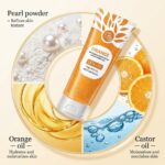 Orange Whitening Exfoliating Brightening Gel for Face and Body, with Vitamin C, Moisturising, Deep Cleansing, Brightening Scrub - Image 7