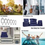 7 Set Packing Cubes Luggage Organizers With Travel Suitcases Accessories Bag, Toiletry Bag & Shoes Bag And Clothes Cosmetics Pouch (Navy Blue) - Image 6