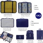 7 Set Packing Cubes Luggage Organizers With Travel Suitcases Accessories Bag, Toiletry Bag & Shoes Bag And Clothes Cosmetics Pouch (Navy Blue) - Image 8