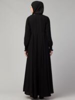 Umbrella Abaya with Elasticated Cuffs Made in Nida Matte Fabric - Simple Umbrella style Burqa for Women and Girls - Image 3