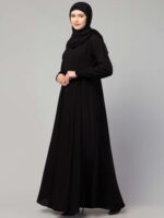 Umbrella Abaya with Elasticated Cuffs Made in Nida Matte Fabric - Simple Umbrella style Burqa for Women and Girls - Image 5