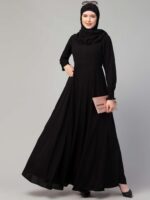 Umbrella Abaya with Elasticated Cuffs Made in Nida Matte Fabric - Simple Umbrella style Burqa for Women and Girls - Image 8