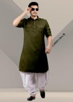 K-ROYALS White Dhoti Salwar Pathani Suit for Men's/New Cotton Blend Kurta Pyjama Set/Pathani Suit for haldi Mehdi and Party. - Image 3