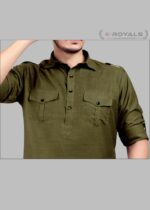 K-ROYALS White Dhoti Salwar Pathani Suit for Men's/New Cotton Blend Kurta Pyjama Set/Pathani Suit for haldi Mehdi and Party. - Image 6