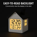 HOME SKILL ® House-Shaped Digital Alarm Clock with Week,Date,Days-Month,Temperature Display,Compact Desk Table Clock for Students,Office,Bedroom,Living Room,Corporate Use (Luminous House Clock) - Image 5