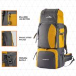 TRAWOC Stonex 60L Travel Backpack for Men & Women | Trekking & Hiking Rucksack with Laptop Sleeve, Rain Cover, YKK Zippers, Padded Hip Belt, Water-Resistant Fabric | 3 Year Warranty - Image 3