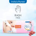 Tulips Sensitive Baby Wet Wipes (72 wipes x 2 Pack), for Gentle Cleaning/Moisturising, Rash Free, 99% Purified Water with Grapefruit Extracts - Image 4