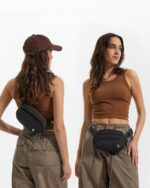 tomtoc Belt Bag with RFID Blocking, Cross Body Fanny Pack for Women Men, Sling Waist Bags with Adjustable Strap for Travel Walk, Black, 8.27 x 5.51 x 1.97 inches (1.5L) - Image 3