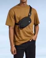 tomtoc Belt Bag with RFID Blocking, Cross Body Fanny Pack for Women Men, Sling Waist Bags with Adjustable Strap for Travel Walk, Black, 8.27 x 5.51 x 1.97 inches (1.5L) - Image 7