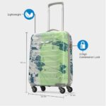 Skybags Cabin Trooper 55 Cms Small Abs Hardshellsided 4 Wheels Spinner Printed Luggage/Inline Suitcase/Trolley Back (Pale Green), Large - Image 4
