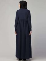Women's Front Open Abaya Dress with Lace Work at front and on Sleeves- Fashionable Burqa for Ladies and Girls - Image 3