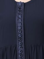 Women's Front Open Abaya Dress with Lace Work at front and on Sleeves- Fashionable Burqa for Ladies and Girls - Image 6