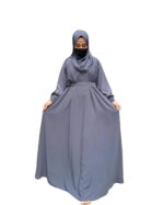 Plain simple burqa with chun sleeves a perfect fit burqa Hijab For Girls And Women suitable up to 65kg body weight and has NO DUPATTA (Grey) - Image 4