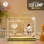 Personalized Islamic LED Lamp for Couples | Muslim Wedding Acrylic Night Light with Quran Verse | Custom Names | Gift Nikkah Anniversary | Muslim Home Bedroom Lamp USB Powered | 8X6 inches - Image 3