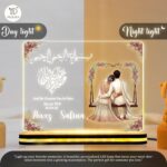 Personalized Islamic LED Lamp for Couples | Muslim Wedding Acrylic Night Light with Quran Verse | Custom Names | Gift Nikkah Anniversary | Muslim Home Bedroom Lamp USB Powered | 8X6 inches - Image 5
