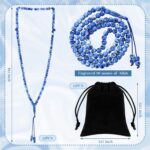 Ferreferreve 12 Sets Muslim Tasbih 99 Rosary Beads 8mm Green Islam Prayer with Allah Names Engraved Ramadan Muslim Gift, Islamic Ceremony Religious Eid Ramadan Gift for Men and Women(Blue) - Image 4